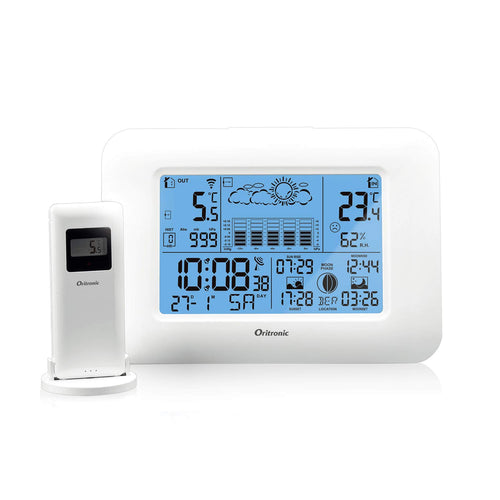 Oritronic Stazione Meteo, Indoor Outdoor Monitor Temperatura Bianco
