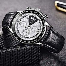 Carica l&#39;immagine nel visualizzatore di Gallery, Orologio da Uomo,LIGE Impermeabile Cronografo Cinturino in Argento Bianco - Ilgrandebazar