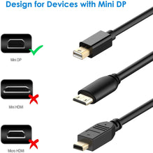 Carica l&#39;immagine nel visualizzatore di Gallery, Rankie Cavo Mini Displayport (Mini DP) (Thunderbolt) su HDMI, 4K, 1,8m, Nero