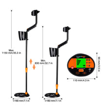 Carica l&#39;immagine nel visualizzatore di Gallery, FLOUREON Metal Detector, Diametro bobina di ricerca: 180 mm, 3060 black - Ilgrandebazar