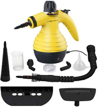 Carica l'immagine nel visualizzatore di Gallery, Pulitore Vapore, Pulitore a Vapore Portatile Multiusi con 9 Accessori per Rimuoverea le Macchi da Pavimena, Moqueta, Tena, Seggiolini Auto, Cucini, Bagni e Altro