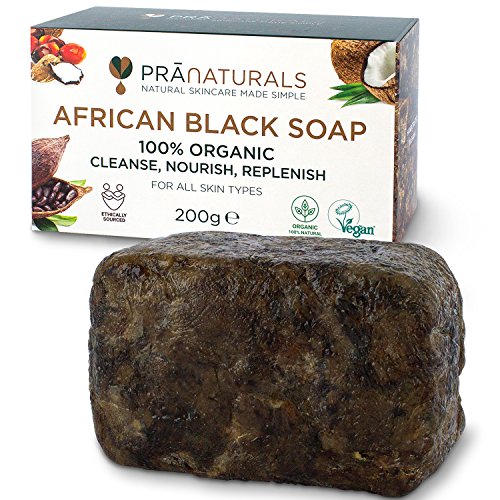 PraNaturals Sapone Nero Africano 200g, Prodotto artigianalmente in...