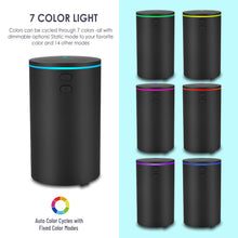 Carica l'immagine nel visualizzatore di Gallery, Diffusore di aromi agli oli essenziali Umidificatore a nebbia fredda per auto ufficio viaggio con luci colorate (alimentato tramite USB 60 ml)