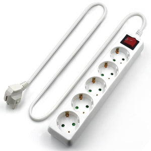 Ewent EW3916 Multipresa, Ciabatta Elettrica, 5 5 prese Schuko, Bianco - Ilgrandebazar