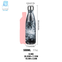 Carica l&#39;immagine nel visualizzatore di Gallery, Bottiglia Acqua in Acciaio Inox - 350/500/750ml, 500ml, Nero Galassia - Ilgrandebazar