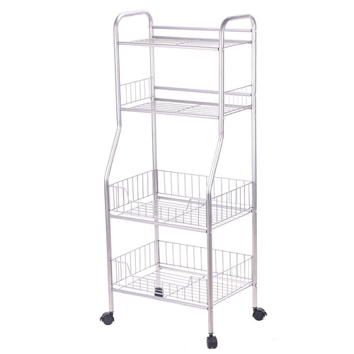 DoubleBlack Scaffale Metallo Scaffalatura Metallica con Ruote Cucina...