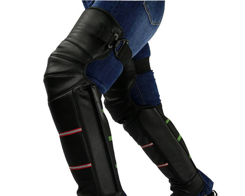 ginocchiere termiche invernali da moto in pelle neve antivento scaldino Black - Ilgrandebazar