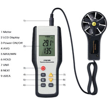 Carica l&#39;immagine nel visualizzatore di Gallery, Eray Anemometro Professionale Termometro Digitale Misuratore White and Black - Ilgrandebazar