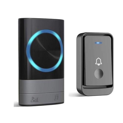 Dilusi Campanelli Wireless,Campanello 1 Trasmettitore + 1 Ricevitori, Nero - Ilgrandebazar