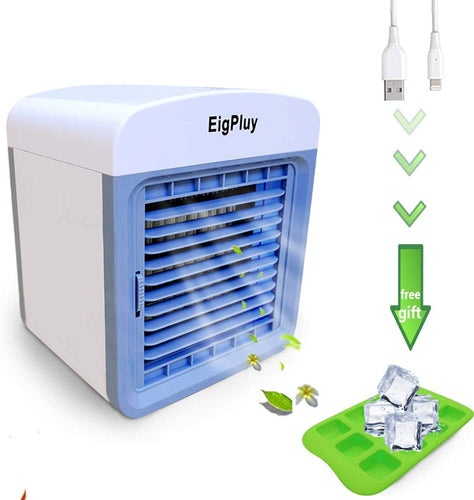 EigPluy Air Cooler Personali Climatizzatore Portatile Mini Raffreddatore D'aria Piccolo Ventilatore USB Dello Scrittorio Raffreddatore Evaporativo Compatto con Umidificatore e Purificatore d'aria