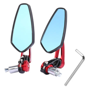 Yizhet Universale 7/8" 22mm Specchio Moto, Retrovisore CNC Alluminio Rosso - Ilgrandebazar