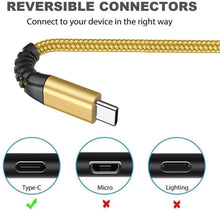 Carica l'immagine nel visualizzatore di Gallery, Yosou Cavo USB C,Cavo USB Tipo C 2M Cavo di Ricarica Rapida 2Pezzi Carica Caricabatterie per Samsung S20 S21 S8 S9 S10 A40 A11 A12 A41 A42 A50 A51 A52 A71 A20e A21s,Huawei P9 P20 P10 P30,Xiaomi,Sony Oro