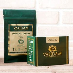 VAHDAM, Foglia Di Tè Allo Zenzero Curcuma | 200 g (100 Black - Ilgrandebazar