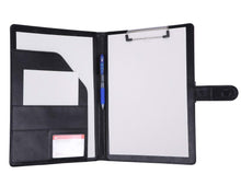 Carica l'immagine nel visualizzatore di Gallery, Cartella Porta Documenti A4 Pelle Portablocco Con Pinza Cartellina Black - Ilgrandebazar
