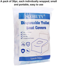 Carica l'immagine nel visualizzatore di Gallery, SCOBUTY Copriwater USA e Getta,Copriwater Monouso,Copertura Igienica Monouso per Bambini,Donne Incinta,Campeggio, Antibatterico Dimensione Universale, Impermeabile, Tascabile, Pacchetto Singolo,30pc