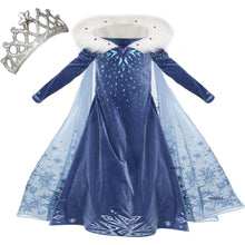 Carica l&#39;immagine nel visualizzatore di Gallery, NNDOLL  Princess Vestito Carnevale Bambina Abito Costume Bimbi 7-8 anni, Blu - Ilgrandebazar