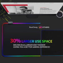 Carica l'immagine nel visualizzatore di Gallery, RuoCherg Tappetino Mouse Gaming, RGB Grande Mouse Pad 10 Effetti Luce XXL 800x300mm Superficie Liscio, Base in Gomma Antiscivolo Tappetino per Mouse per Computer, PC e Laptop (800 x 300)