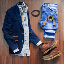 Carica l&#39;immagine nel visualizzatore di Gallery, Bracciale Uomo Pelle Chiusura in Acciaio Marrone (Non Regolabile) - Ilgrandebazar