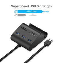 Carica l&#39;immagine nel visualizzatore di Gallery, UGREEN Hub USB 3.0 3 Porte 5Gbps e Card Reader 4 Slot SD TF MS M2 con Nero - Ilgrandebazar