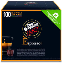 Carica l'immagine nel visualizzatore di Gallery, Caffè Vergnano 1882 Èspresso Cremoso, 100 Capsule, Compatibili Nespresso, Compostabili