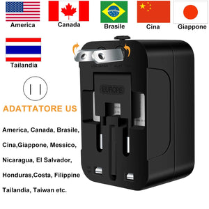 IceFrog Adattatore Universale da Viaggio, Presa Americana Inglese... - Ilgrandebazar