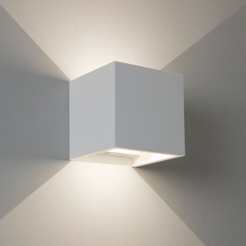 APPLIQUE LED CUBO IMPERMEABILE DA INTERNO ED ESTERNO LAMPADA PARETE Bianco - Ilgrandebazar