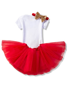 NNJXD Ragazza Neonata è Il Mio 1 ° Compleanno 3 Pezzi 2 anni, Rosso(2 Anni) - Ilgrandebazar