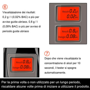 Faburo Etilometro Portatile Digitale, Professionale Alcool Test con Schermo... - Ilgrandebazar