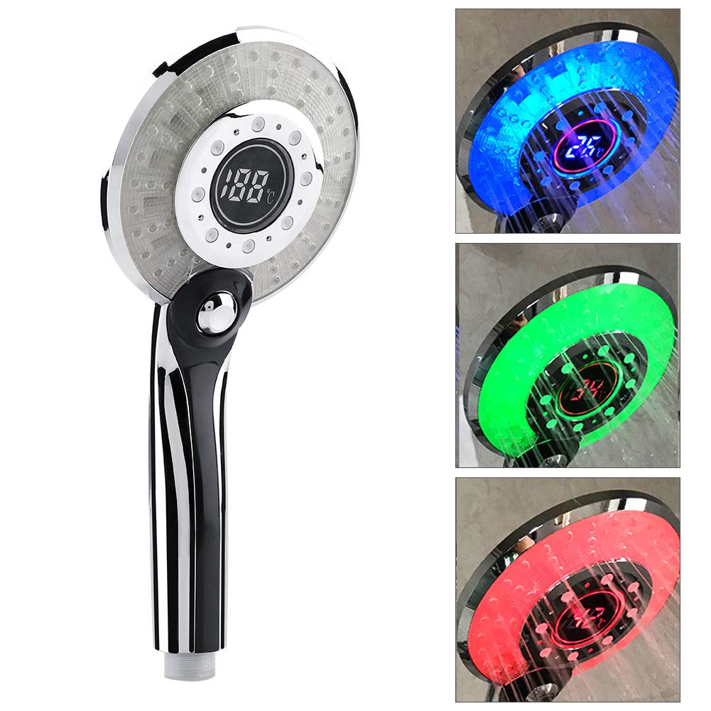 Soffione doccia a LED Bagno tenuto in mano Controllo della temperatura a 3... - Ilgrandebazar