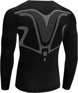 Terecey Maglia Compressione Fitness Tecnica Uomo Manica Lunga Traspirante ad Asciugatura Rapida Sportiva T-Shirt