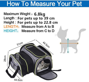 DADYPET Trasportino Morbido per Cani e Gatti, Morbidi e Pieghevoli con tappeti di Lana per Viaggi in Aereo/Auto/Treno (44,5 * 33 * 28 cm)