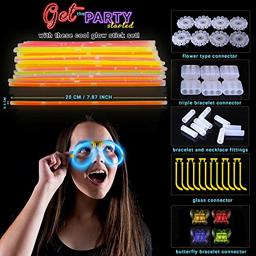 543 Pack - 250 Glow Sticks, Bastoncini Luminosi Fluorescenti, 293