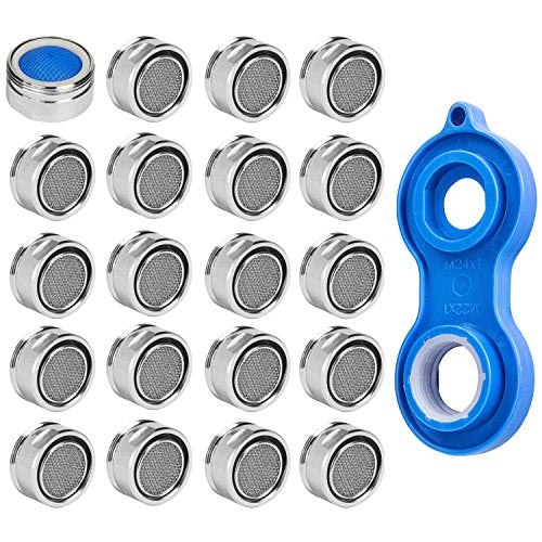 20 Pcs Rompigetto Aeratore Rubinetto M24 Filtro da Cucina + Chiave...