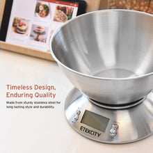 Carica l&#39;immagine nel visualizzatore di Gallery, Etekcity Bilancia da Cucina Elettronica in Acciaio Inossidabile 5kg/ Argento - Ilgrandebazar