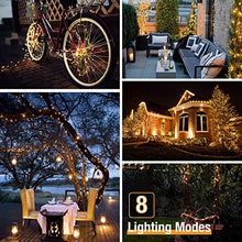 Carica l'immagine nel visualizzatore di Gallery, btfarm 【2 Pacchi】 Luci Solari Esterno, 15+2M 150LED Catena Luminosa 8 Modalità Impermeabili Filo di Rame Decorative Per Giardino Albero Patio Natale