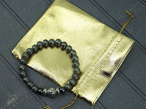 Bracciale per gli uomini in ematite nero e grigio e perle di tibetani - Ilgrandebazar