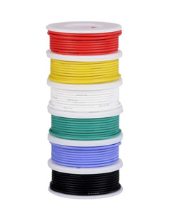 Cavo elettrico 18 AWG, kit 18 awg, Nero, Bianco, Rosso, Blu Verde, Giallo - Ilgrandebazar