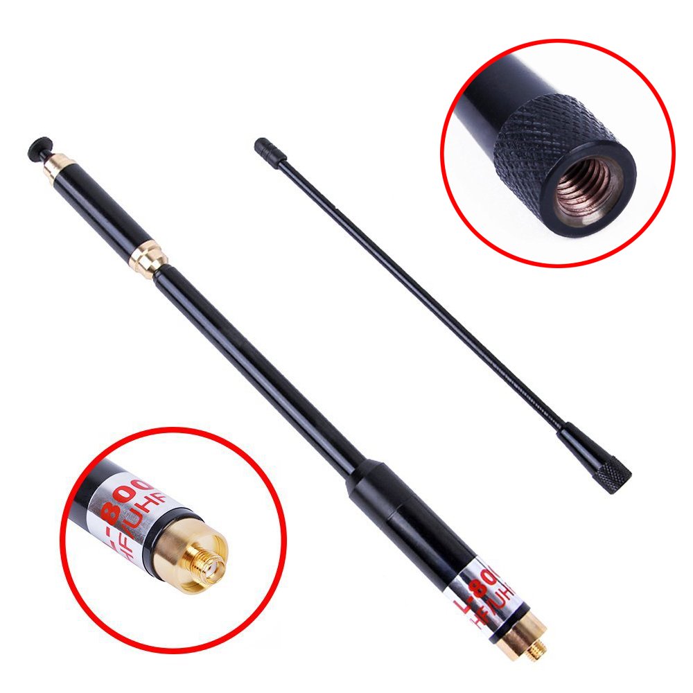 Antenna Tattica Pieghevole Per Baofeng, SMA-Femmina, Dual Band VHF/UHF 144/430Mhz. Nuova!