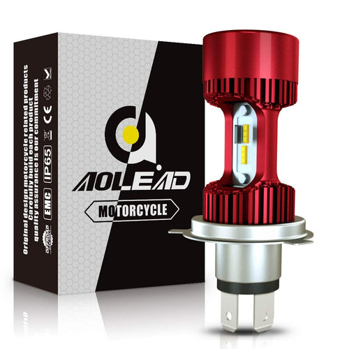 Aolead H4 LED Lampadina per Moto, 6400LM Lampada Abbaglianti e rossa - Ilgrandebazar