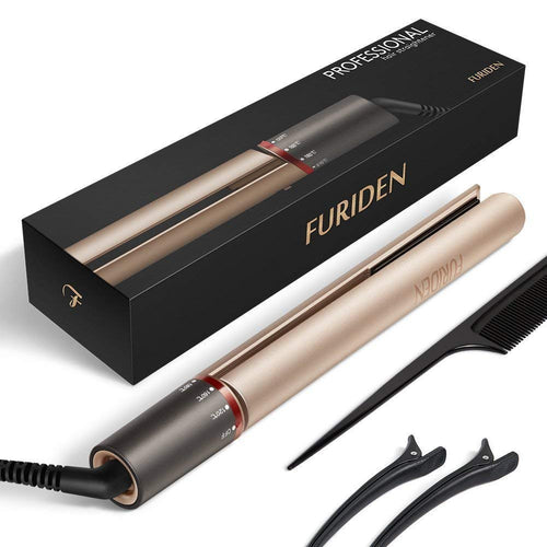 Piastra Capelli Professionale FURIDEN Lisci e Mossi 2 in 1 Dorato - Ilgrandebazar