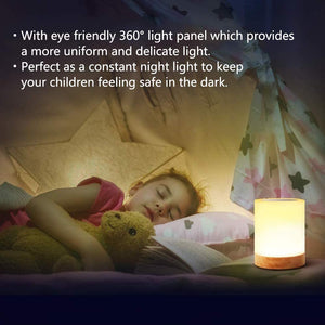 Luce Notturna LED, Lampada da Comodino Intelligente, Controllo Tattile, Dimmerabile, USB Ricaricabile, Portatile, Colore che Cambia RGB per Bambini, Camera da Letto, Campeggio (Bianco Caldo)