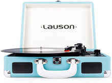 Carica l'immagine nel visualizzatore di Gallery, CL604 Giradischi Vintage Bluetooth | USB Funzione Codifica Registrazione in MP3, Digitalizza Musica del Vinile | Lettore Vinile Portatile 3 Velocità 33/45/78 | Altopartanti Integrati (Azzurro)