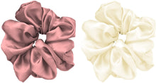 Carica l&#39;immagine nel visualizzatore di Gallery, JeoPoom Elastico Capelli Vera Seta 11mm, Scrunchies Fasce per Capelli Elastici Fascette per Capelli Porta coda di Cavallo per Accessori per Capelli per Donne e Ragazze(Rosa&amp;Bianco)