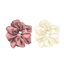 Carica l&#39;immagine nel visualizzatore di Gallery, JeoPoom Elastico Capelli Vera Seta 11mm, Scrunchies Fasce per Capelli Elastici Fascette per Capelli Porta coda di Cavallo per Accessori per Capelli per Donne e Ragazze(Rosa&amp;Bianco)