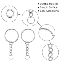 Carica l&#39;immagine nel visualizzatore di Gallery, 100 Pezzi 25 mm Anelli Portachiavi Anello Ganci Portachiavi Anellini Acciaio Inox Accessori per Portachiavi Fai Da Te Kit per Porta Chiavi Mestieri Lavori di Bricolage | Argento