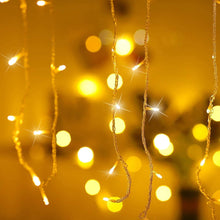 Carica l&#39;immagine nel visualizzatore di Gallery, Luci Natale Esterno Cascata, BrizLabs 8.8M 360 LED Tenda Luminosa Catena Luminosa Interno Luci Stringa Decorazione Natalizie 8 Modalità con Telecomando per Casa Feste Giardino Finestra, Bianco Caldo