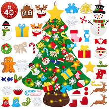 Carica l'immagine nel visualizzatore di Gallery, Lanpn Albero di Natale in feltro 102 cm più pupazzo di neve, Albero Natale montessori per bambini, albero di Natale con luci con 40 pezzi decorazione da appendere in velcro per casa, porta e parete