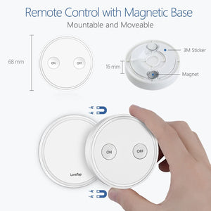 Paio Interruttore per Luce Senza Fili, LoraTap Interruttore Remoto con Base Magnetica + 2 Ricevitore a Relè, Telecomando 200m 230V, On/Off Switch Wireless per Lampade e Apparecchi Elettrici