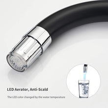 Carica l&#39;immagine nel visualizzatore di Gallery, Auralum Rubinetto Miscelatore con LED RGB per Cucina Nero Con Led - Ilgrandebazar