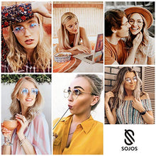 Carica l'immagine nel visualizzatore di Gallery, SOJOS Occhiali Blocca la Luce Blu Donna C3 Nero&amp;oro Telaio/ Lente Anti-blu - Ilgrandebazar